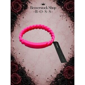 New NWT Marc By Marc Jacobs knockout Pink Standard Supply Braided Silicone Rubbe